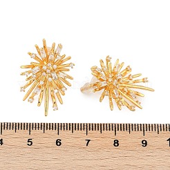 Brass Micro Pave Clear Cubic Zirconia Stud Earrings&nbsp;EJEW-P301-16G