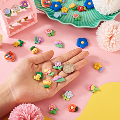 64Pcs 16 Styles Opaque Resin Cabochon&nbsp;CRES-TA0001-18