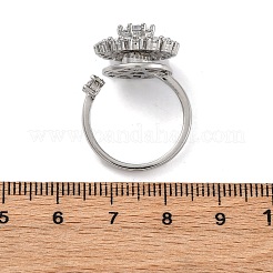 Sunflower Rotatable Open Cuff Rings for Women&nbsp;RJEW-C118-10P