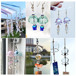 6 Sets Transparent Glass Bead Caps&nbsp;GLAA-BY0001-07F