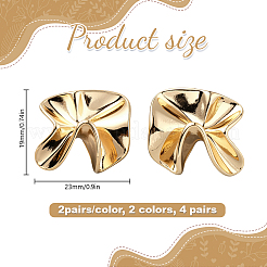 4 Pairs 2 Colors Zinc Alloy Stud Earrings&nbsp;EJEW-GO0003-06