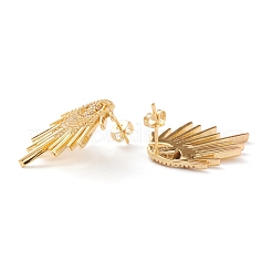 Brass Micro Pave Cubic Zirconia Stud Earrings&nbsp;EJEW-Z002-18B