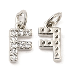 Brass Micro Pave Grade AAA Cubic Zirconia Charms&nbsp;ZIRC-P067-11P-F-NR
