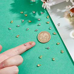 60Pcs 2 Colors Brass Pave Clear Cubic Zirconia Charms&nbsp;KK-WR0001-53