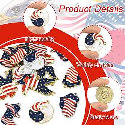 16Pcs 8 Styles Independence Day Alloy Enamel Pendants&nbsp;ENAM-FS0003-94