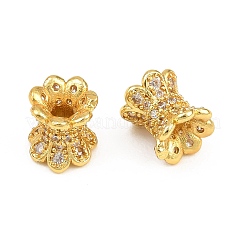 Brass Micro Pave Clear Cubic Zirconia Beads&nbsp;CU-CBA6A75-11G