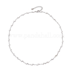 304 Stainless Steel Wave Link Chain Necklaces&nbsp;NJEW-JN05164-02