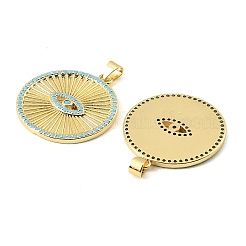 Brass Micro Pave Sky Blue Cubic Zirconia Pendants&nbsp;CU-CBA6938-06G-02