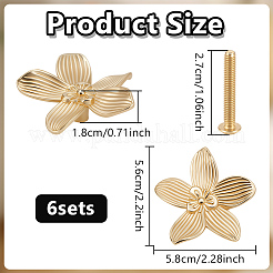 6Pcs Flower Alloy Drawer Knobs&nbsp;FIND-GO0004-03