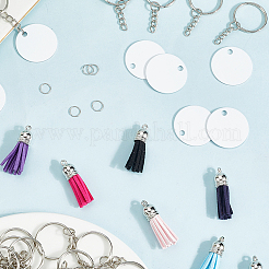 DIY Blank Double-sided Heat Transfer Aluminium Pendant Keychain Making Kits&nbsp;DIY-SP0005-26D