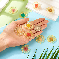 14Pcs 7 Colors Translucent Resin Pendants&nbsp;RESI-TA0003-40