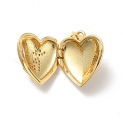 Rack Plating Brass Micro Pave Clear Cubic Zirconia Locket Pendants&nbsp;KK-M227-07G