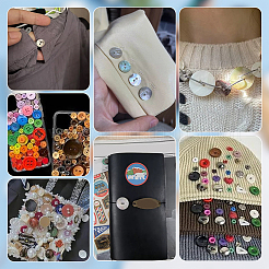 100Pcs 5 Style 2-Hole Natural Shell Buttons&nbsp;BUTT-PH0001-28
