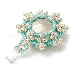 K9 Glass Rhinestone & Seed Beaded Pendants&nbsp;PALLOY-MZ00162-02