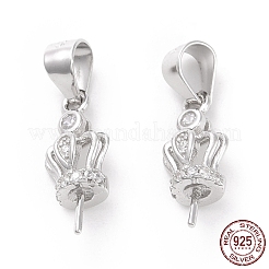 Rhodium Plated 925 Sterling Silver Cup Peg Bails&nbsp;STER-D035-43P