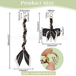 2Pcs 2 Styles Polyester Alloy Bag Extension Chains&nbsp;HJEW-AR0005-17