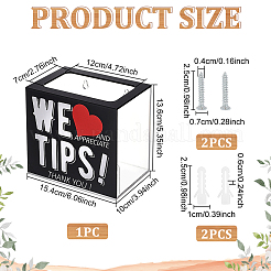 Acrylic Donate Tips Storage Boxes&nbsp;CON-WH0099-83A