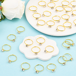 40Pcs Adjustable Alloy Rhinestone Finger Rings for Women&nbsp;RJEW-SP0001-02G