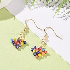 Glass Braided Heart Dangle Earrings&nbsp;EJEW-JE04869
