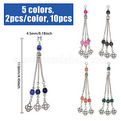 10Pcs 10 Colors Tibetan Style Zinc Alloy with Resin Bead Tassel Big Pendants&nbsp;TIBEP-PH0001-92