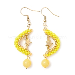 Natural Mashan Jade Dangle Earrings&nbsp;EJEW-MZ00544-02
