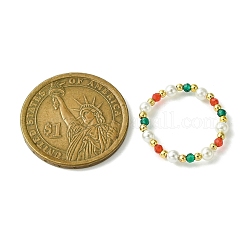 Christmas Theme Glass Rings&nbsp;RJEW-TA00122