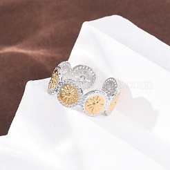 304 Stainless Steel Cuff Open Rings&nbsp;RJEW-H266-04C-GP