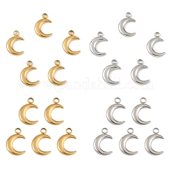 5Pcs 304 Stainless Steel Moon Charms&nbsp;STAS-YW0003-01G