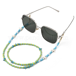 Glass Seed & Synthetic Turquoise Eyeglass Chains&nbsp;AJEW-EH00412