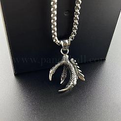 Punk 304 Stainless Steel Dragon Claw Pendant Fashion Hip-hop Necklaces&nbsp;QL2069