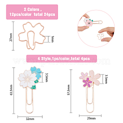 4Pcs Sakura Alloy Enamel & Iron Paper Clips&nbsp;IFIN-FH0001-70