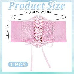 PVC Lace Up Elastic Corset Belts with Polyester Ribbon for Women&nbsp;AJEW-WH0678-79B