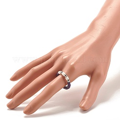 Handmade Polymer Clay Heishi Beads Finger Ring for Women&nbsp;RJEW-JR00426
