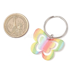 6Pcs 6 Style Printed Acrylic Butterfly Keychains&nbsp;KEYC-JKC01239