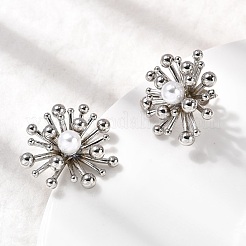 Brass Flower Stud Earrings&nbsp;EJEW-H171-05P
