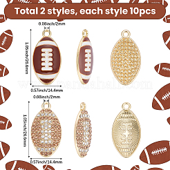 20Pcs 2 Styles Alloy Rhinestone Pendants&nbsp;FIND-SC0022-78