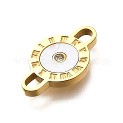 304 Stainless Steel Laser Cut Roman Numerals Flat Round Links Connector Charms&nbsp;STAS-Q348-23G