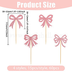 60Pcs Paper Bowknot Cake Toppers Decorations&nbsp;DIY-CA0007-75