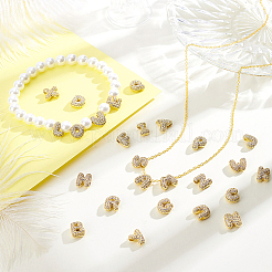 26Pcs 26 Styles Brass Micro Pave Cubic Zirconia Beads&nbsp;KK-GA0002-50