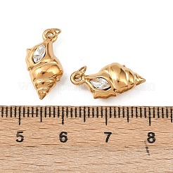 304 Stainless Steel with Clear Cubic Zirconia Pendants&nbsp;STAS-G364-05G