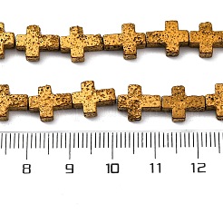 Electroplated Natural Lava Rock Beads Strands&nbsp;G-A256-A01-01B