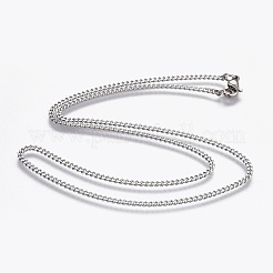 Non-Tarnish 304 Stainless Steel Curb Chains Necklaces&nbsp;LS-NJEW-L167-17-P