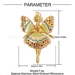 304 Stainless Steel Enamel Big Pendants&nbsp;STAS-OY008-83G