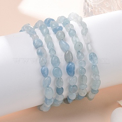Natural Aquamarine Bead Stretch Bracelets&nbsp;X-BJEW-K213-54
