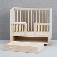 Wood Crib Bed Miniature Ornaments&nbsp;PW-WGC84EF-01