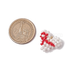 Glass Seed Beaded Heart Pendants&nbsp;PALLOY-MZ00546
