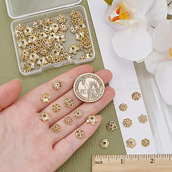 80Pcs 10 Styles Flower Brass Bead Caps&nbsp;KK-ME0001-79