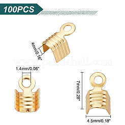 100Pcs 304 Stainless Steel Folding Crimp Ends&nbsp;STAS-UN0041-16