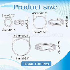 90Pcs 3 Styles Brass Split Rings&nbsp;KK-ME0004-89
