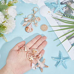 2Pcs 2 Styles Alloy Acrylic Keychains&nbsp;KEYC-CY0001-01